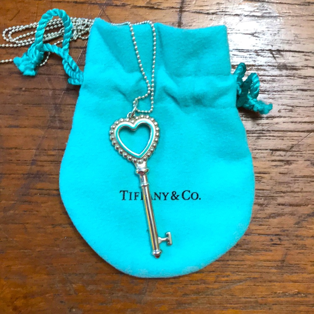 Tiffany & Co sterling silver key necklace